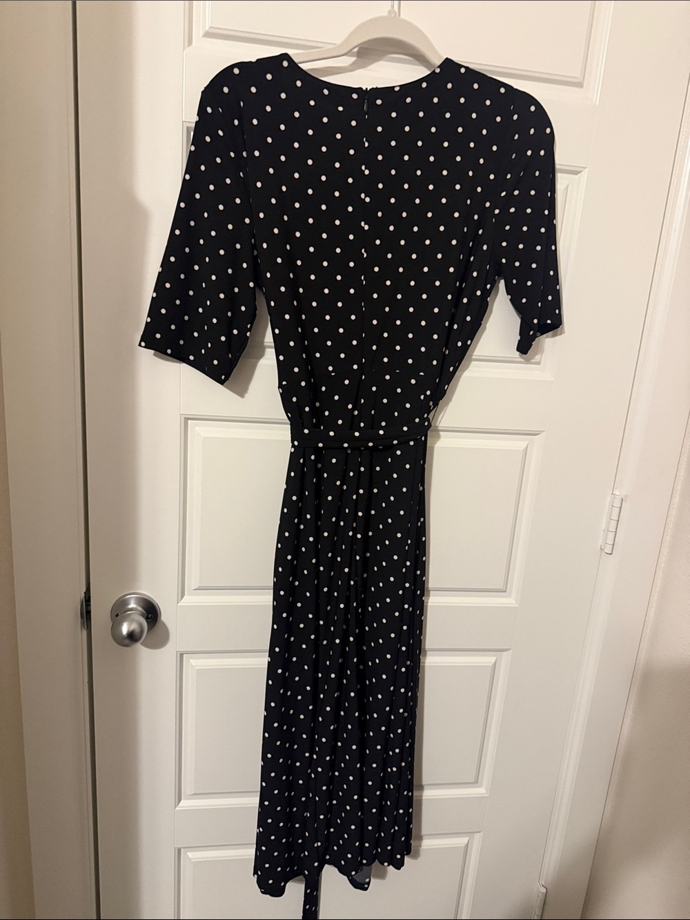 Anne Klein Black and White Polka Dot Midi Dress - Picture 3 of 3